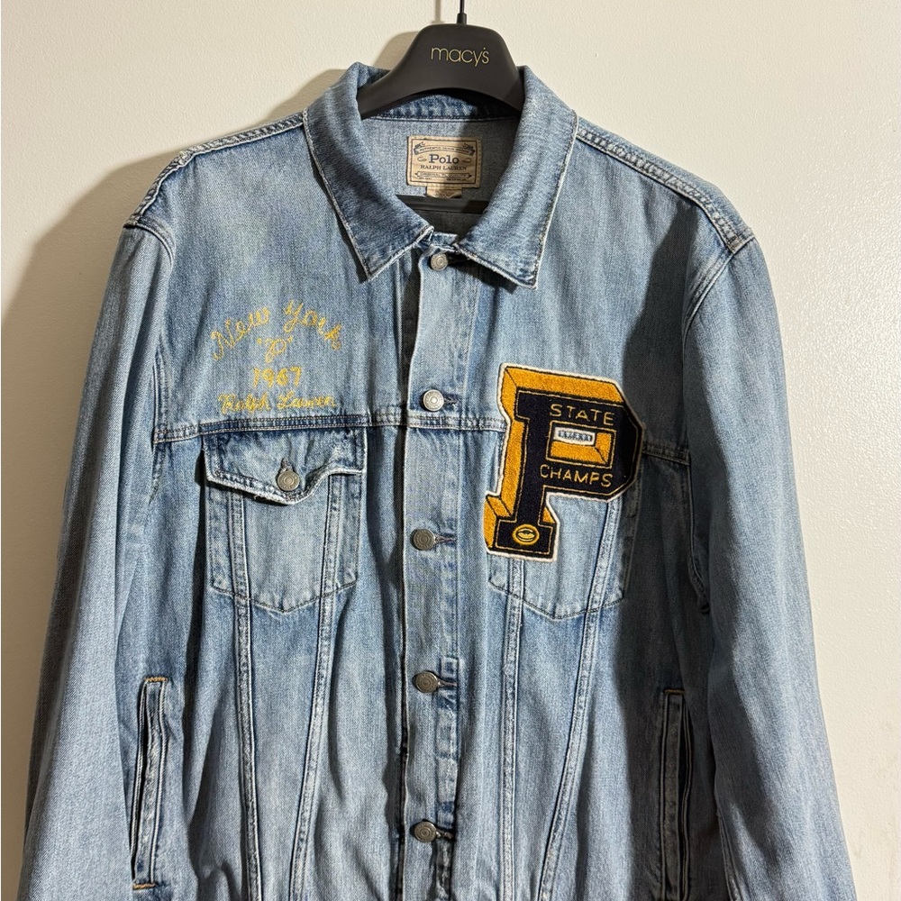 Ralph Lauren Light Blue Denim Jacket with Patches